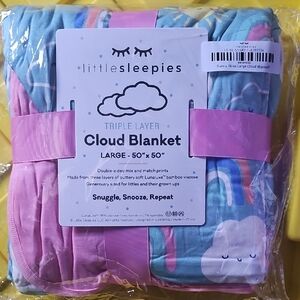Little Sleepies Cloud Blanket - Blue and Pink